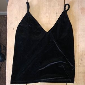 Brandy black velvet crop top